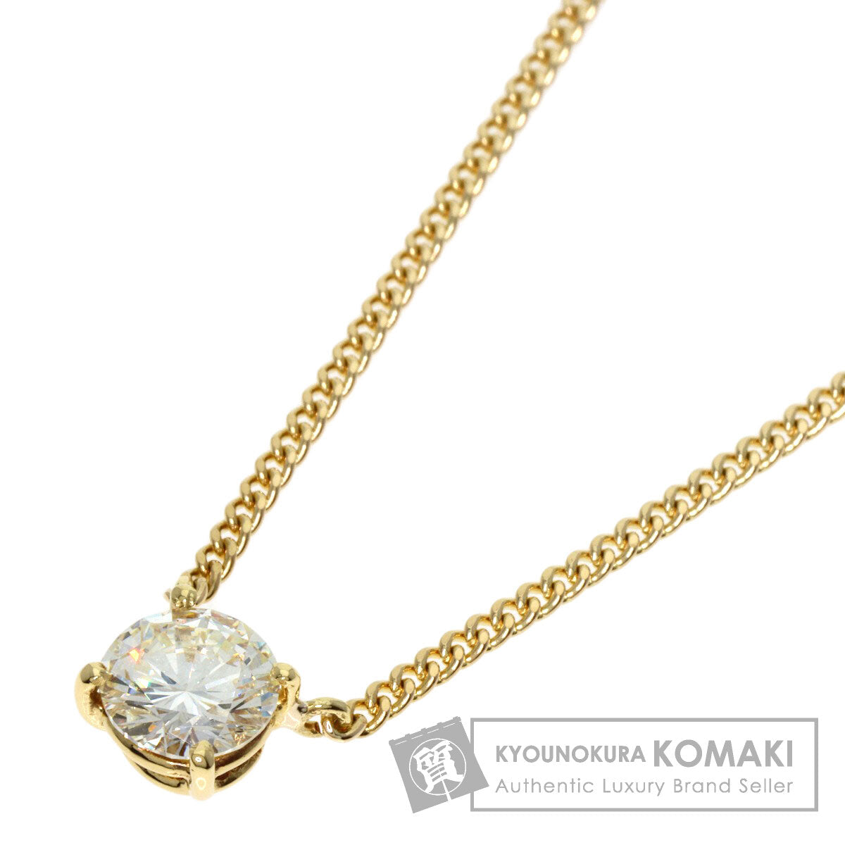 1P Diamond Necklace K18 Yellow Gold  4.3g　Ladies