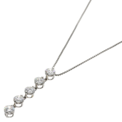 5P Diamond Necklace Platinum PT850 PT900 4g　Ladies