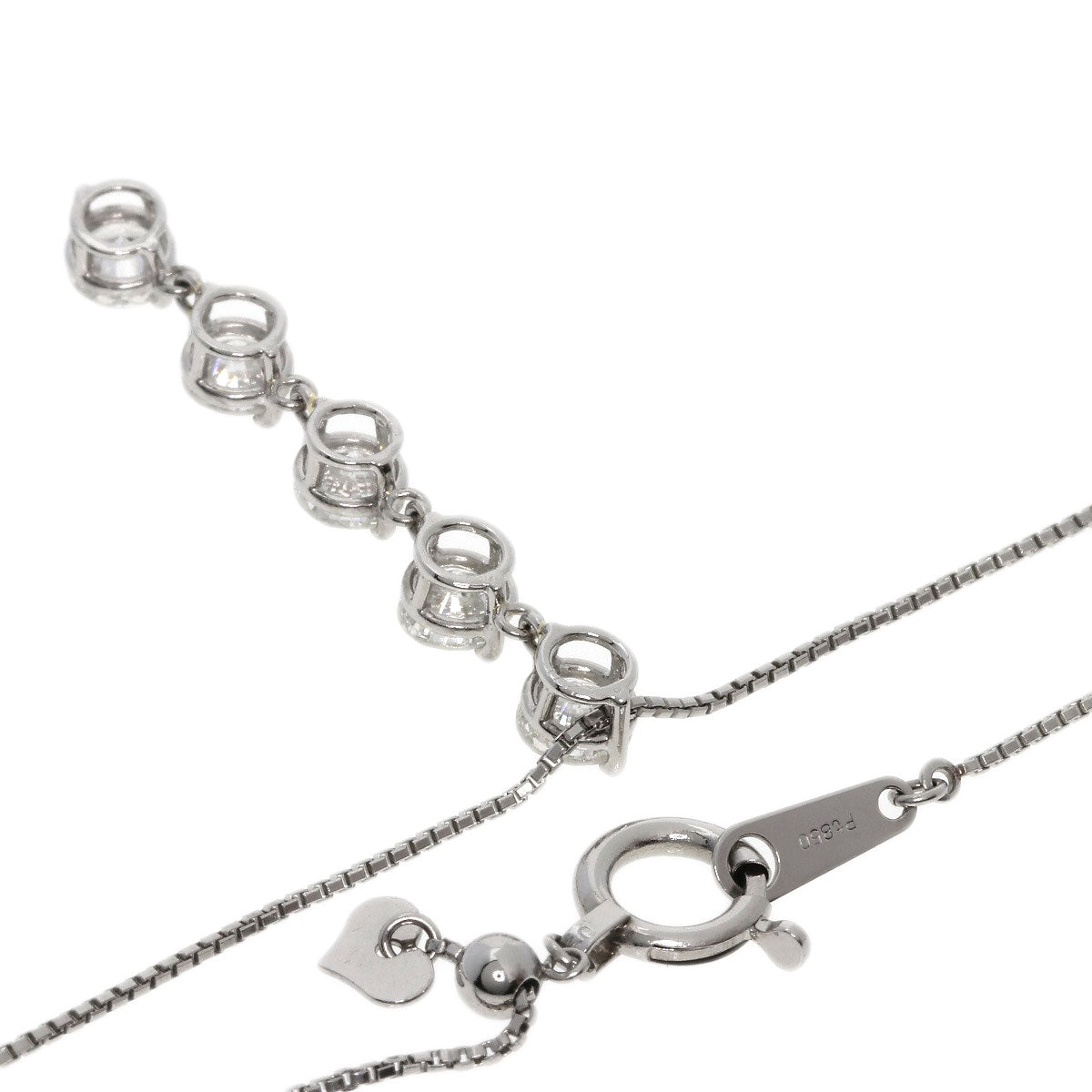 5P Diamond Necklace Platinum PT850 PT900 4g　Ladies