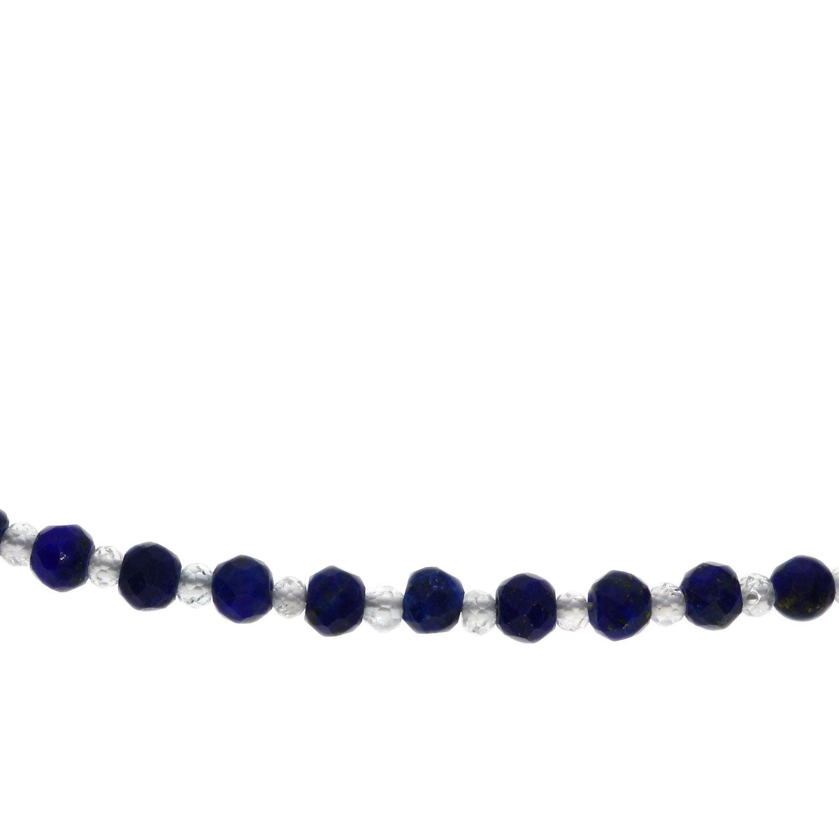 Crystal Lapis Lazuli & Azure stone 3 rows Necklace Silver 19.1g　Ladies