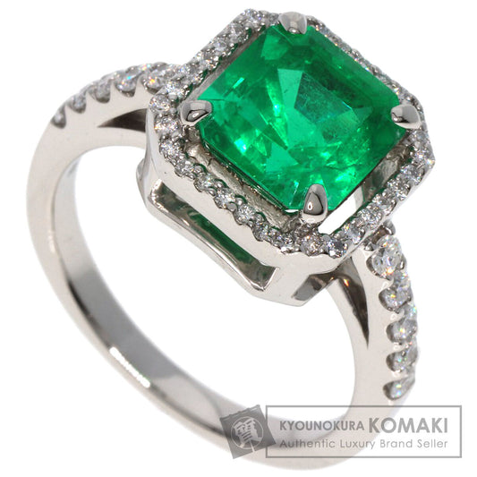 2.5ct Emerald Diamond Ring Platinum PT900  7.5g�@Ladies
