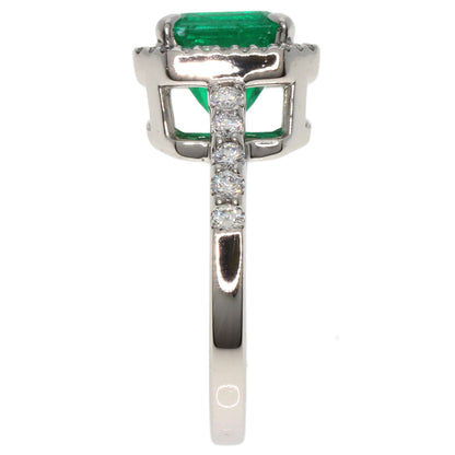 2.5ct Emerald Diamond Ring Platinum PT900  7.5g�@Ladies