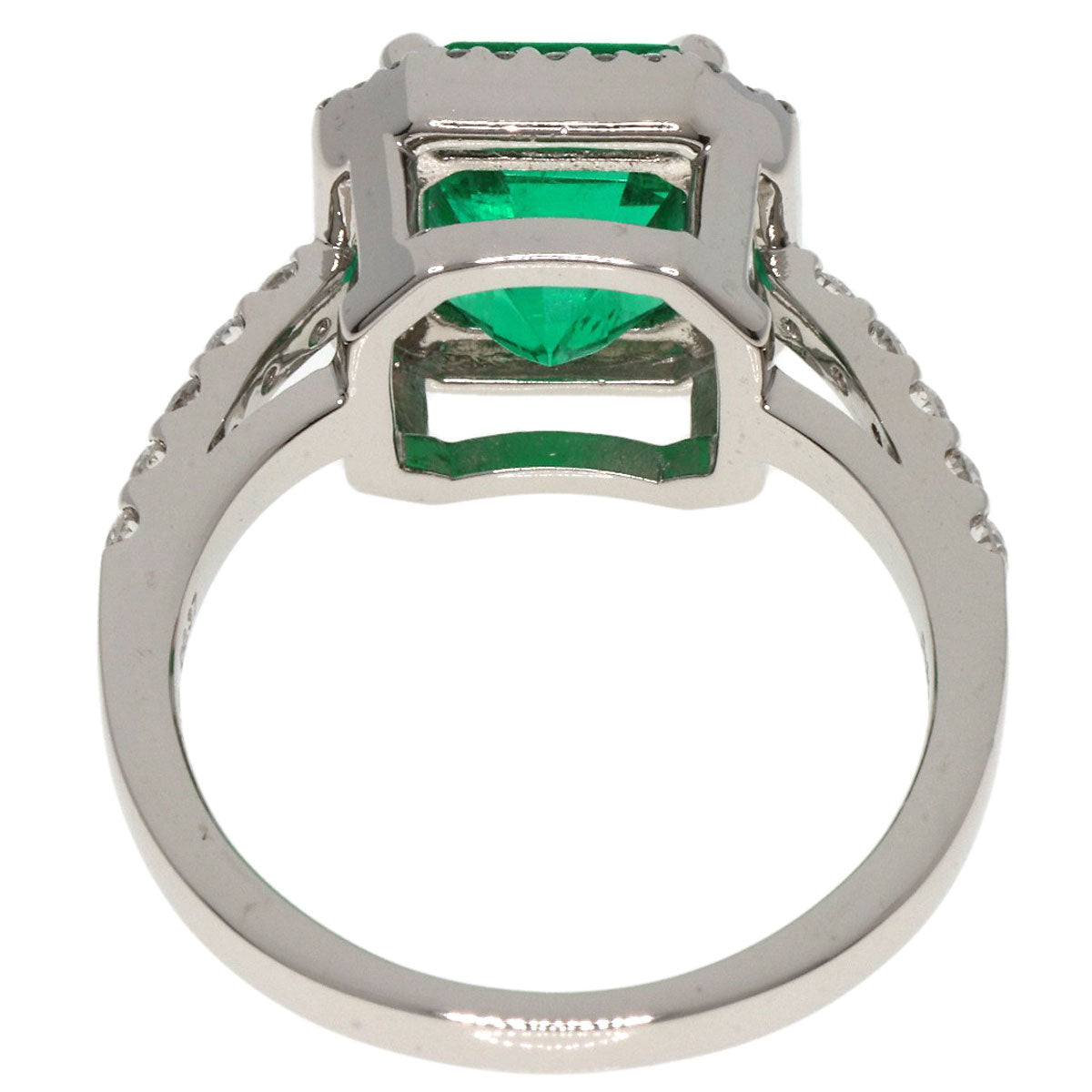2.5ct Emerald Diamond Ring Platinum PT900  7.5g�@Ladies