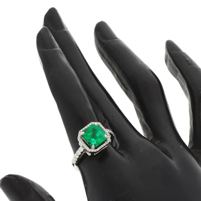 2.5ct Emerald Diamond Ring Platinum PT900  7.5g�@Ladies
