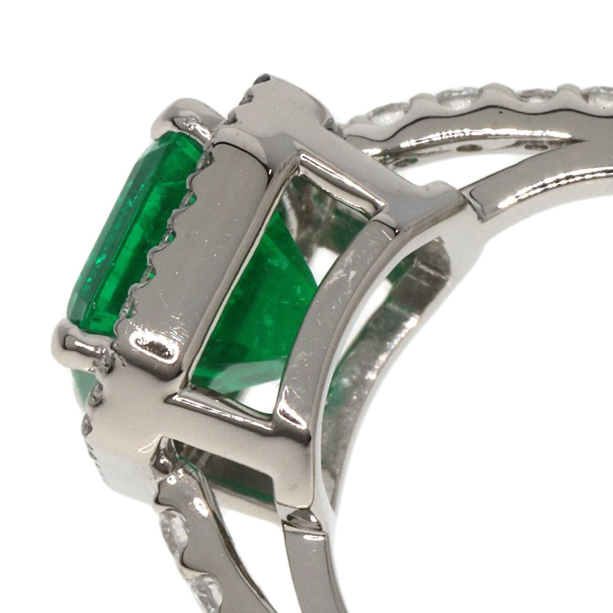 2.5ct Emerald Diamond Ring Platinum PT900  7.5g�@Ladies