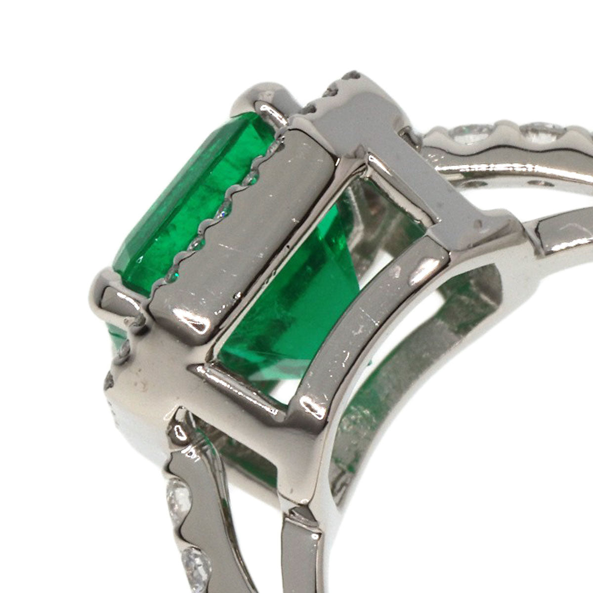 2.5ct Emerald Diamond Ring Platinum PT900  7.5g�@Ladies