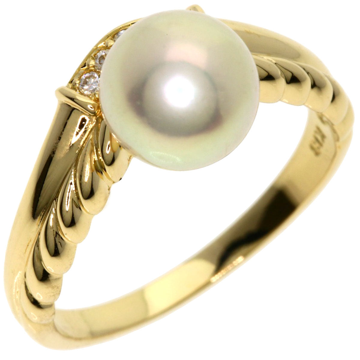 TASAKI   Ring Akoya Pearl Pearl Diamond K18 Yellow Gold Ladies