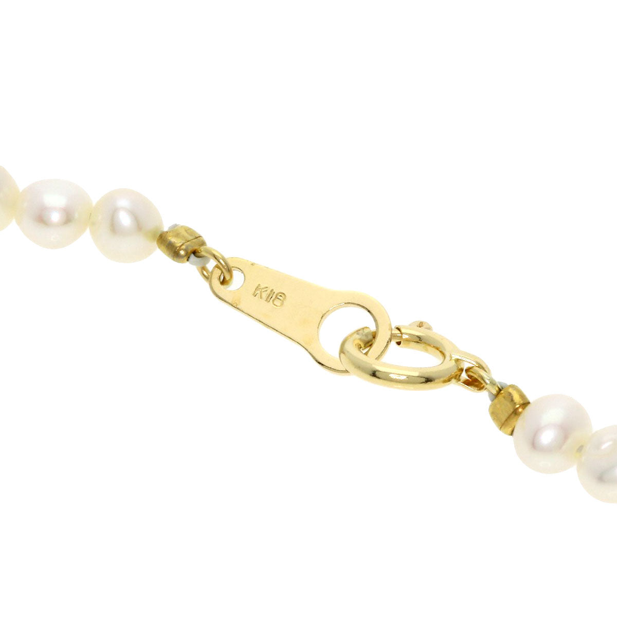 Freshwater Pearl Pearl Necklace K18 Yellow Gold  9.3g　Ladies