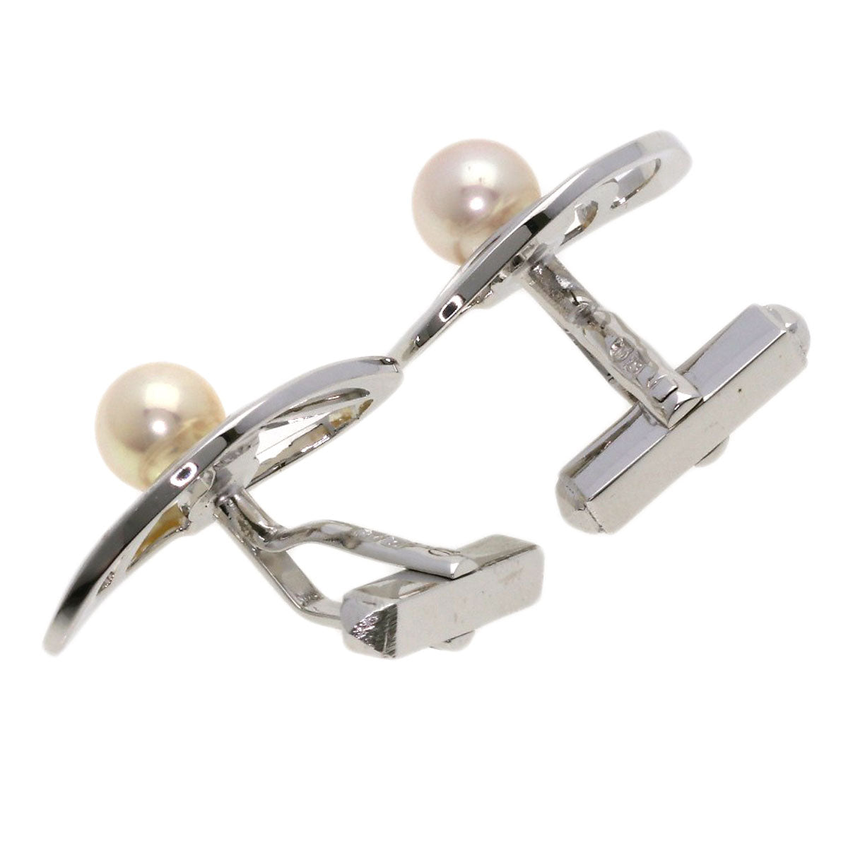 MIKIMOTO   cuffs Pearl Pearl Pin Brooch 2-piece set Silver mens