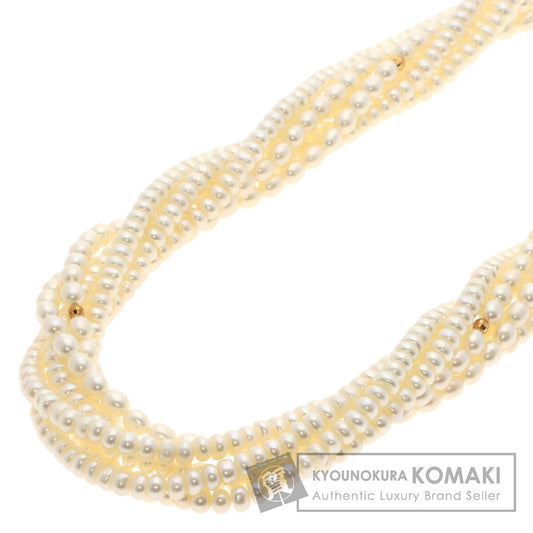 Freshwater Pearl Pearl 6-strand Necklace Silver 18K Yellow Gold 131.7g　Ladies