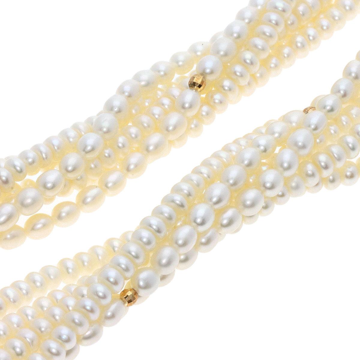 Freshwater Pearl Pearl 6-strand Necklace Silver 18K Yellow Gold 131.7g　Ladies