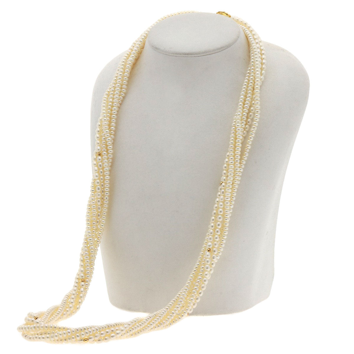 Freshwater Pearl Pearl 6-strand Necklace Silver 18K Yellow Gold 131.7g　Ladies