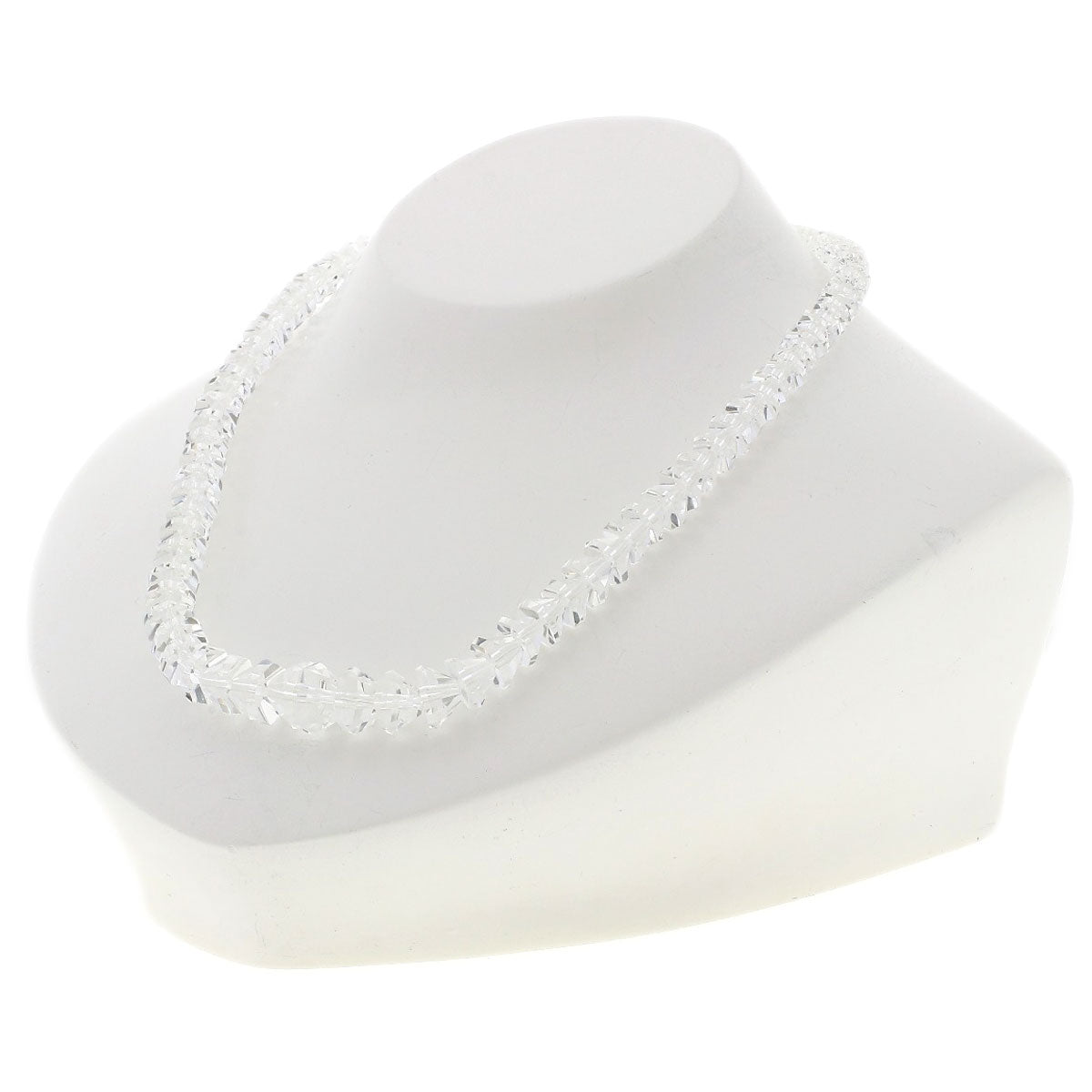 Crystal and freshwater pearl set of 2 Necklace Silver 47.6g　Ladies