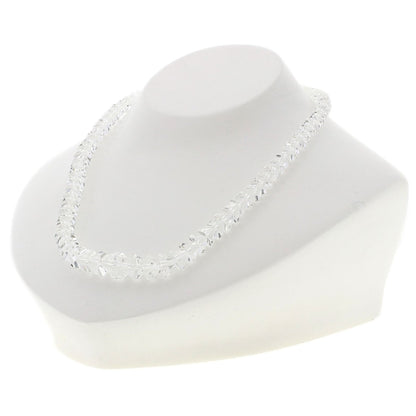 Crystal and freshwater pearl set of 2 Necklace Silver 47.6g　Ladies