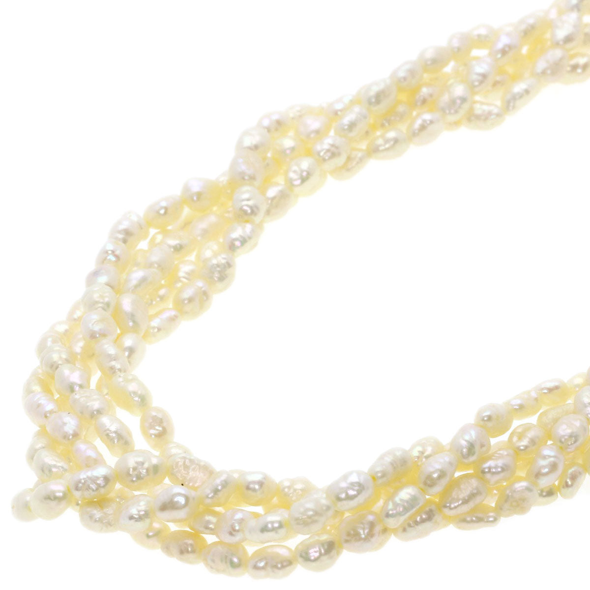 Crystal and freshwater pearl set of 2 Necklace Silver 47.6g　Ladies