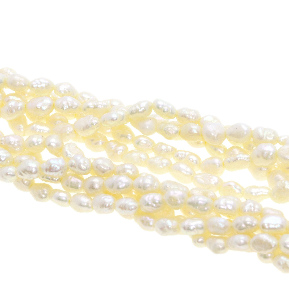Crystal and freshwater pearl set of 2 Necklace Silver 47.6g　Ladies