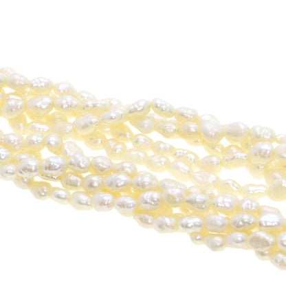 Crystal and freshwater pearl set of 2 Necklace Silver 47.6g　Ladies