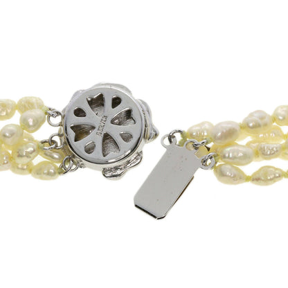 Crystal and freshwater pearl set of 2 Necklace Silver 47.6g　Ladies