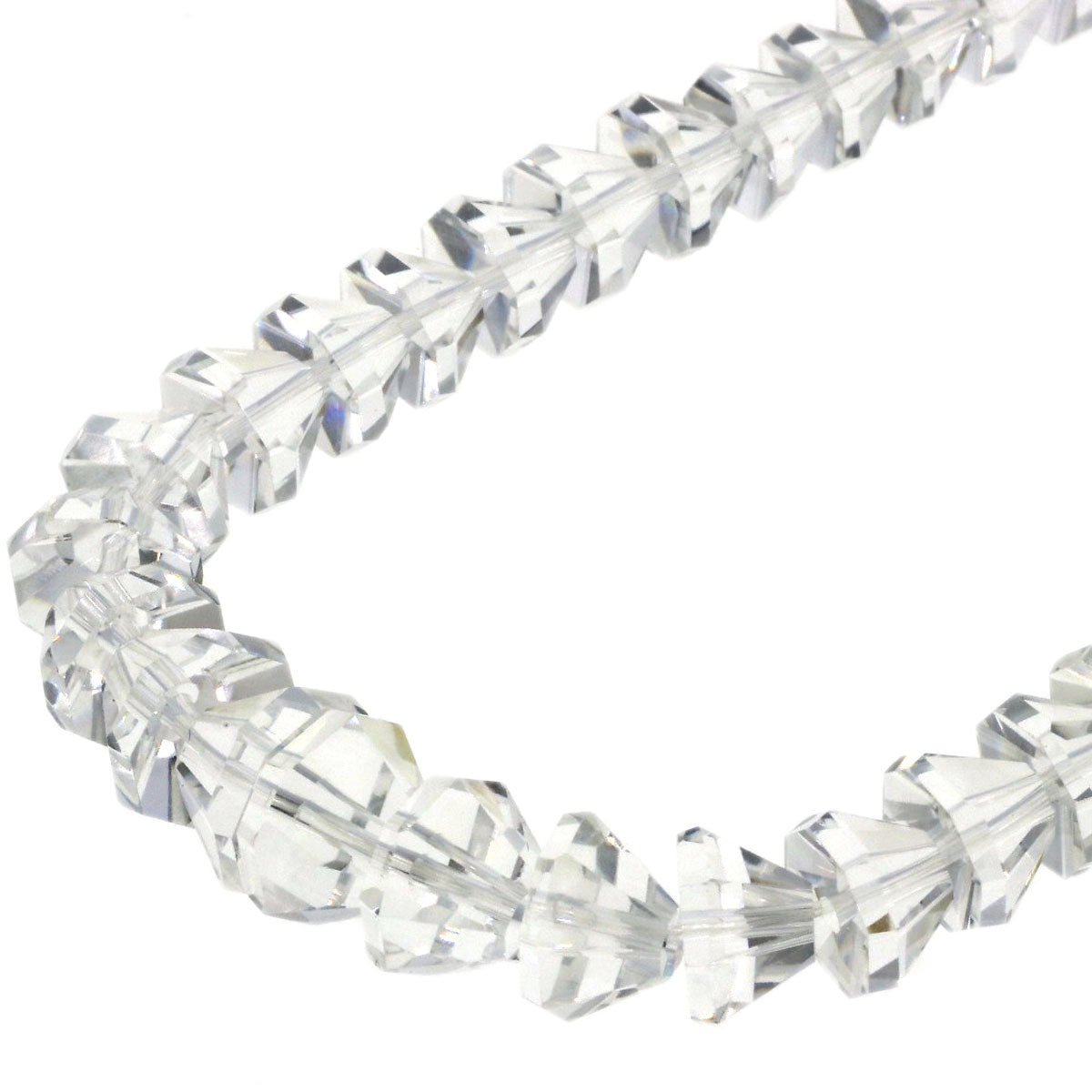 Crystal and freshwater pearl set of 2 Necklace Silver 47.6g　Ladies