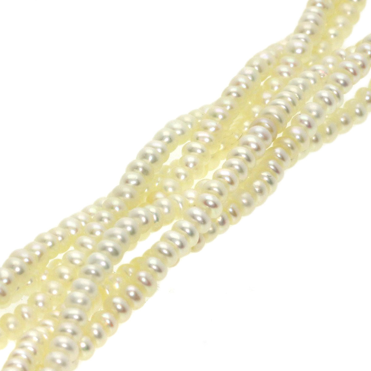 Freshwater Pearl Pearl 3 reams Necklace Silver  16.2g　Ladies