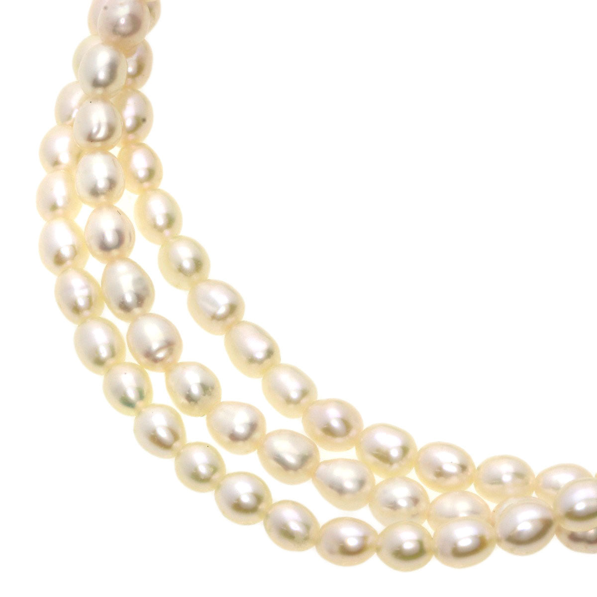 Freshwater Pearl Earring Bracelet 3-piece set Necklace Metal 53.1g　Ladies