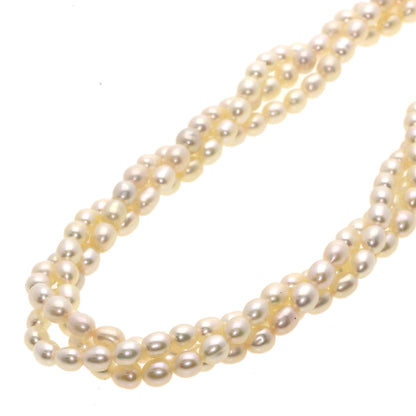 Freshwater Pearl Earring Bracelet 3-piece set Necklace Metal 53.1g　Ladies