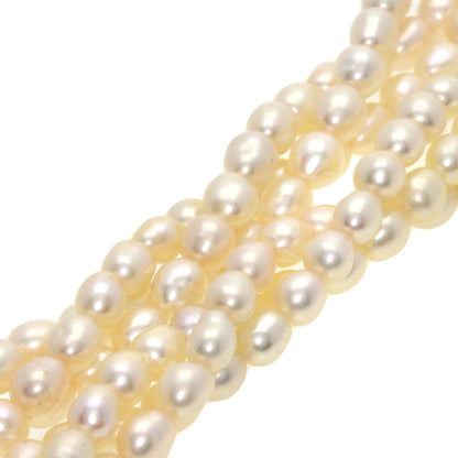 Freshwater Pearl Earring Bracelet 3-piece set Necklace Metal 53.1g　Ladies