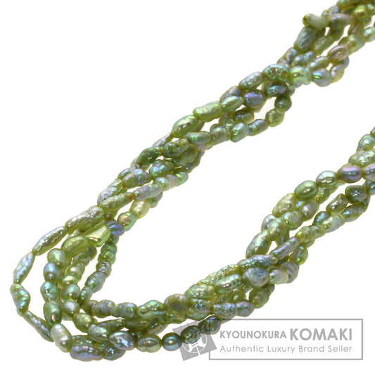 淡水パール 真珠 5連 ネックレス シルバー 30.1g レディース 【中古】