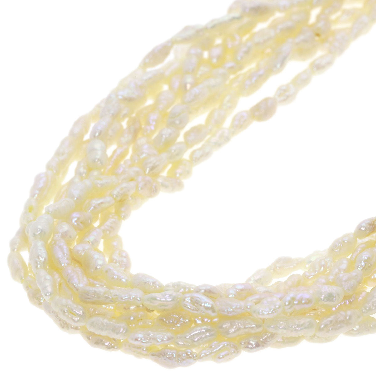 Freshwater Pearl Pearl 10 units Necklace Silver 49.5g　Ladies