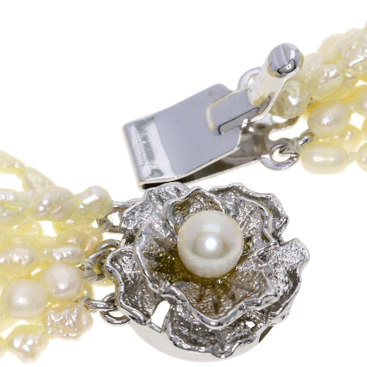 Freshwater Pearl Pearl 10 units Necklace Silver  49.5g　Ladies