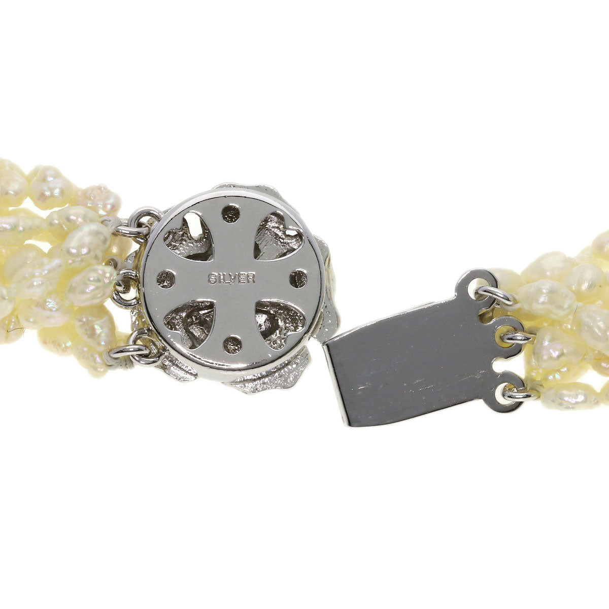 Freshwater Pearl Pearl 10 units Necklace Silver 49.5g　Ladies