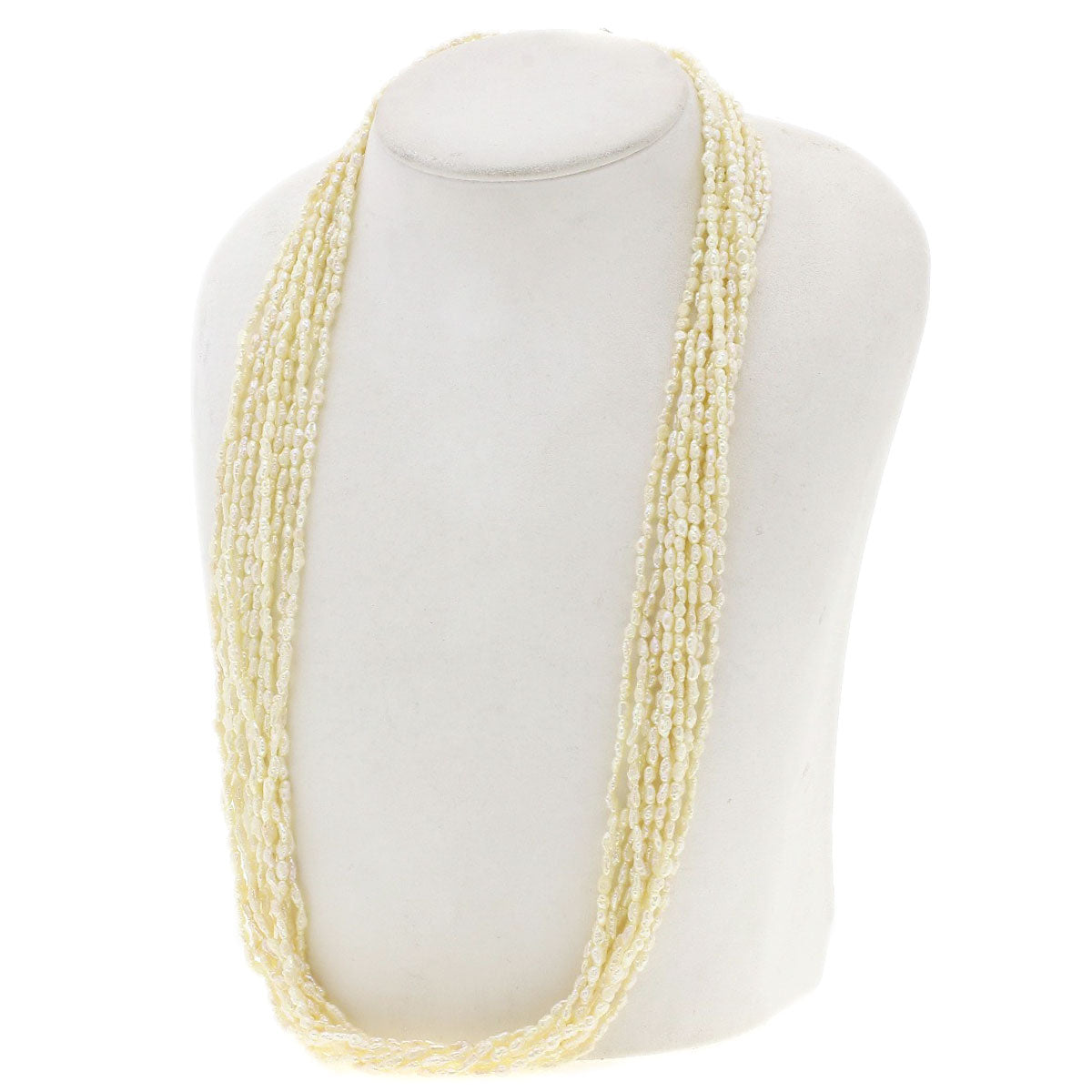 Freshwater Pearl Pearl 10 units Necklace Silver 49.5g　Ladies
