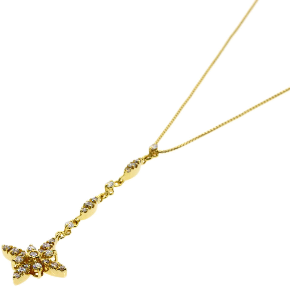 0.42ct Diamond Necklace K18 Yellow Gold  4.2g　Ladies