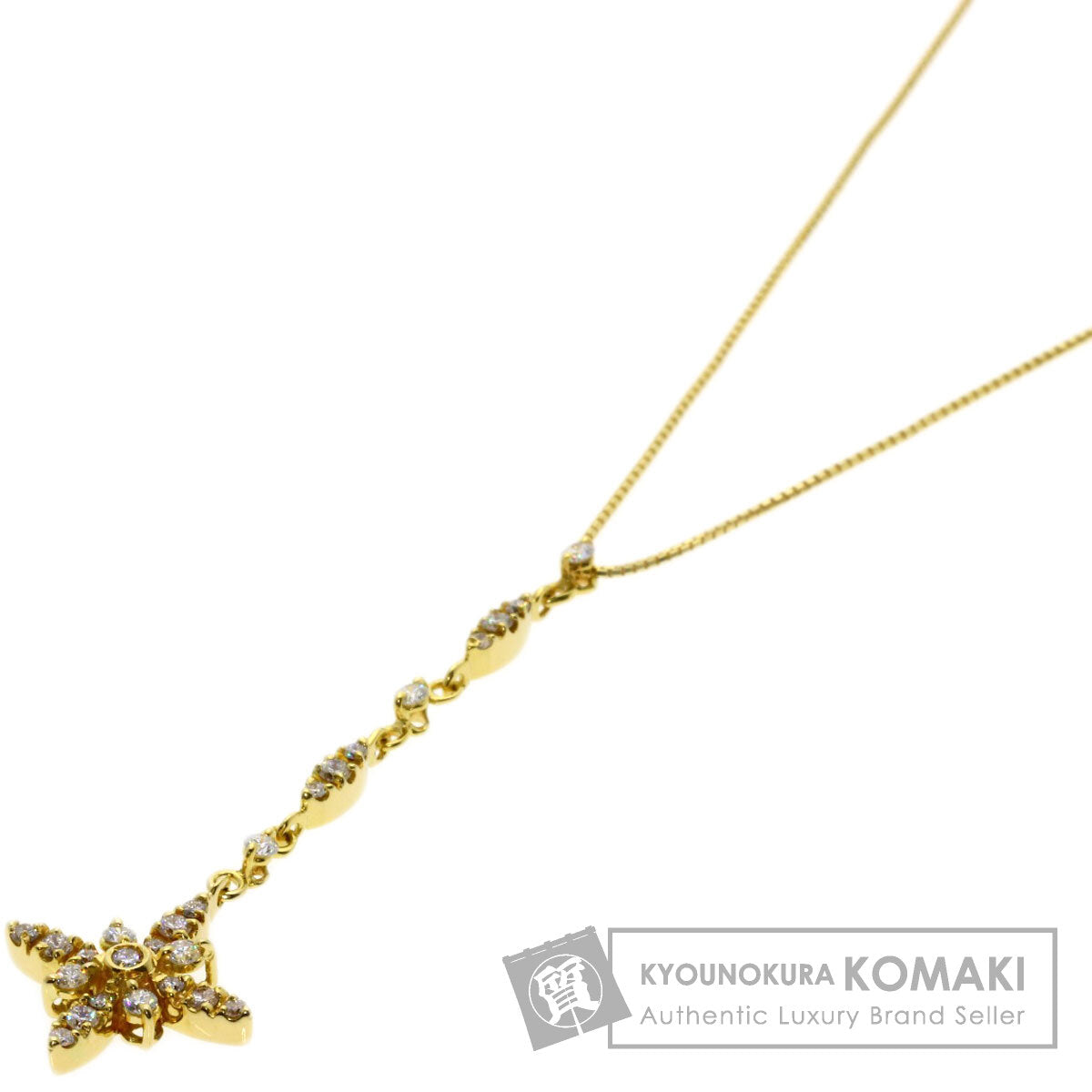 0.42ct Diamond Necklace K18 Yellow Gold  4.2g　Ladies