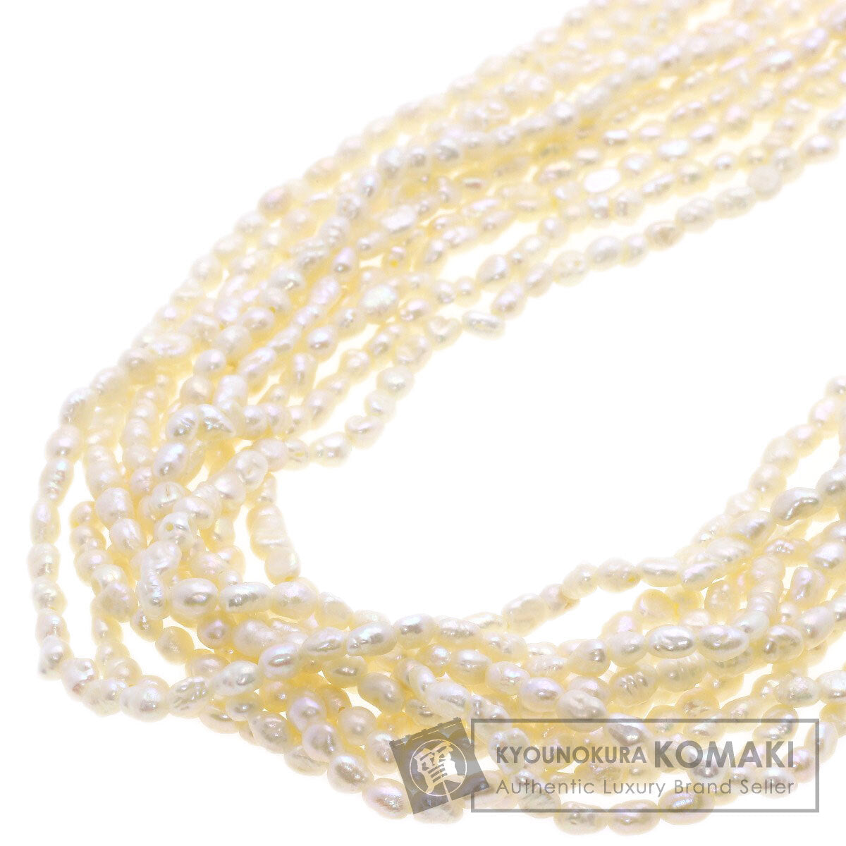 Freshwater Pearl Pearl 10 units Necklace Silver 62.2g　Ladies