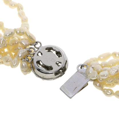 Freshwater Pearl Pearl 10 units Necklace Silver 62.2g　Ladies