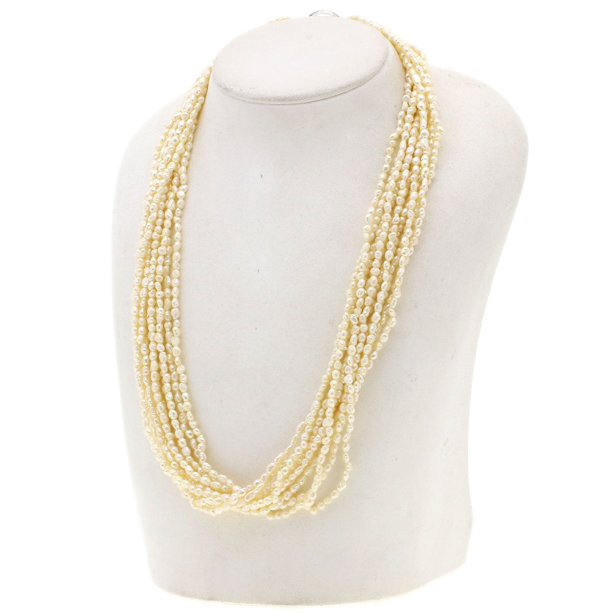 Freshwater Pearl Pearl 10 units Necklace Silver 62.2g　Ladies