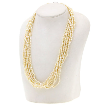 Freshwater Pearl Pearl 10 units Necklace Silver 62.2g　Ladies