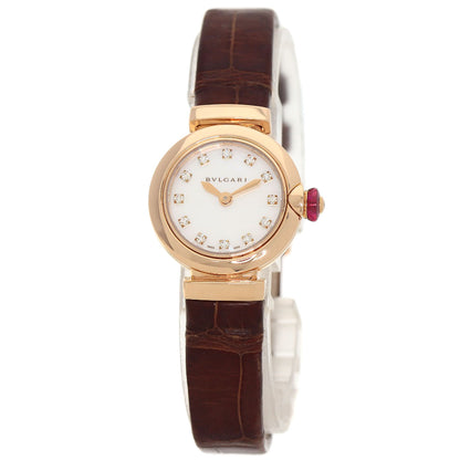 BVLGARI Lvcea Diamond Watches LUP23G K18 Pink Gold/Leather Ladies