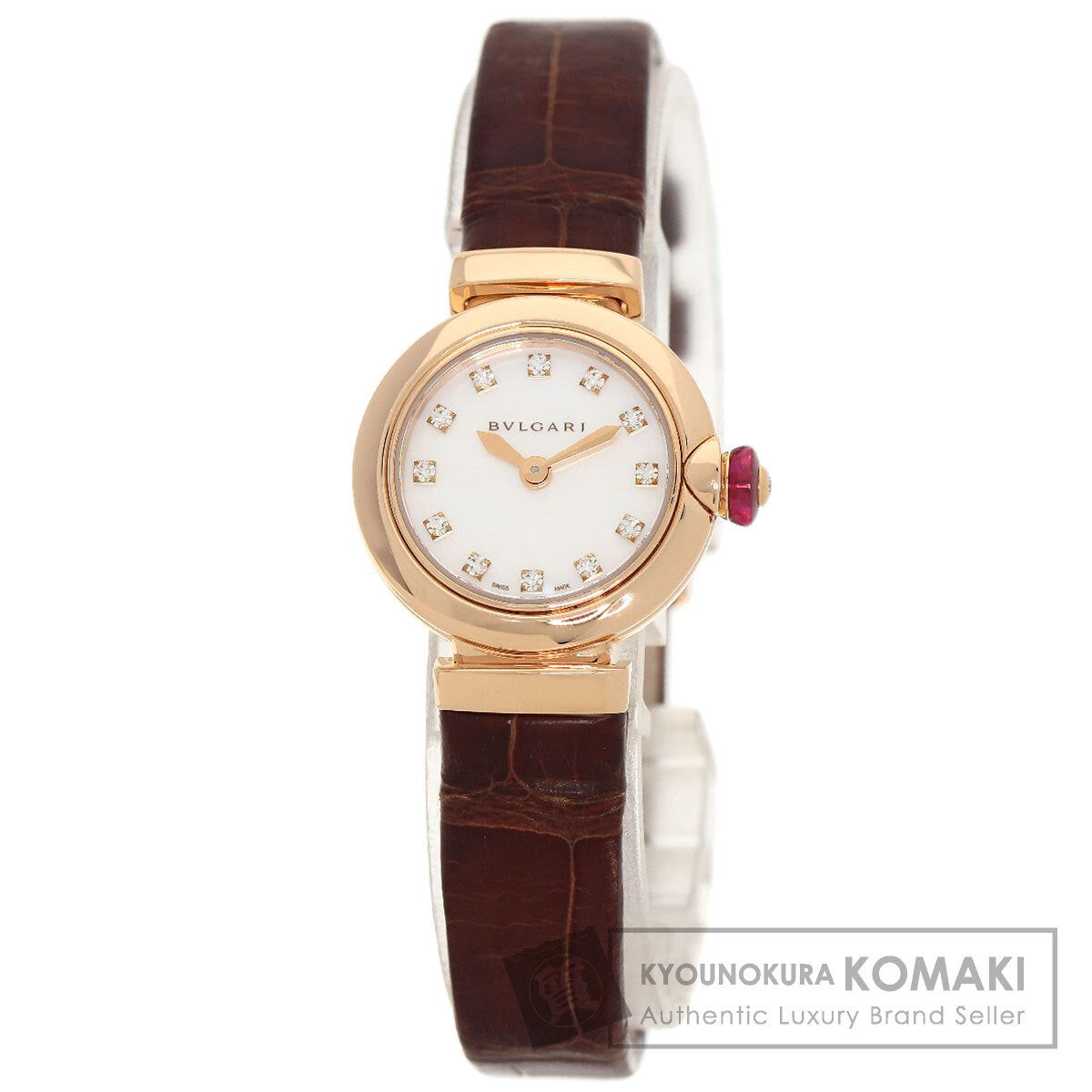 BVLGARI Lvcea Diamond Watches LUP23G K18 Pink Gold/Leather Ladies