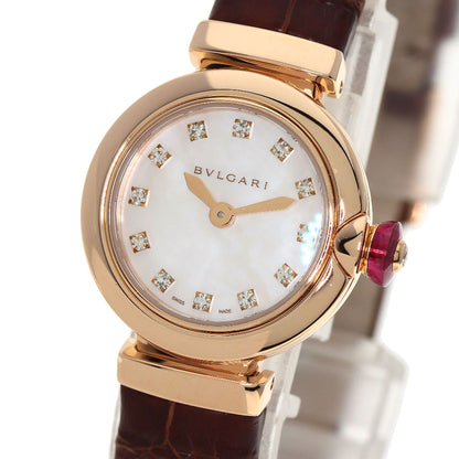 BVLGARI Lvcea Diamond Watches LUP23G K18 Pink Gold/Leather Ladies