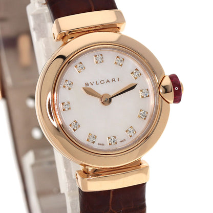 BVLGARI Lvcea Diamond Watches LUP23G K18 Pink Gold/Leather Ladies