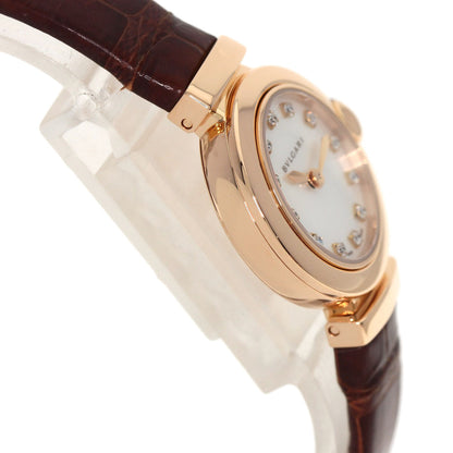 BVLGARI Lvcea Diamond Watches LUP23G K18 Pink Gold/Leather Ladies