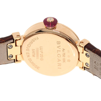 BVLGARI Lvcea Diamond Watches LUP23G K18 Pink Gold/Leather Ladies
