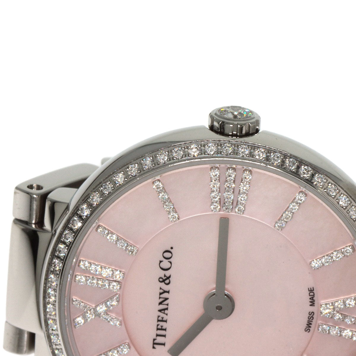 TIFFANY&Co. Atlas 2 Hand Diamond Watches Stainless Steel/Stainless Steel Ladies