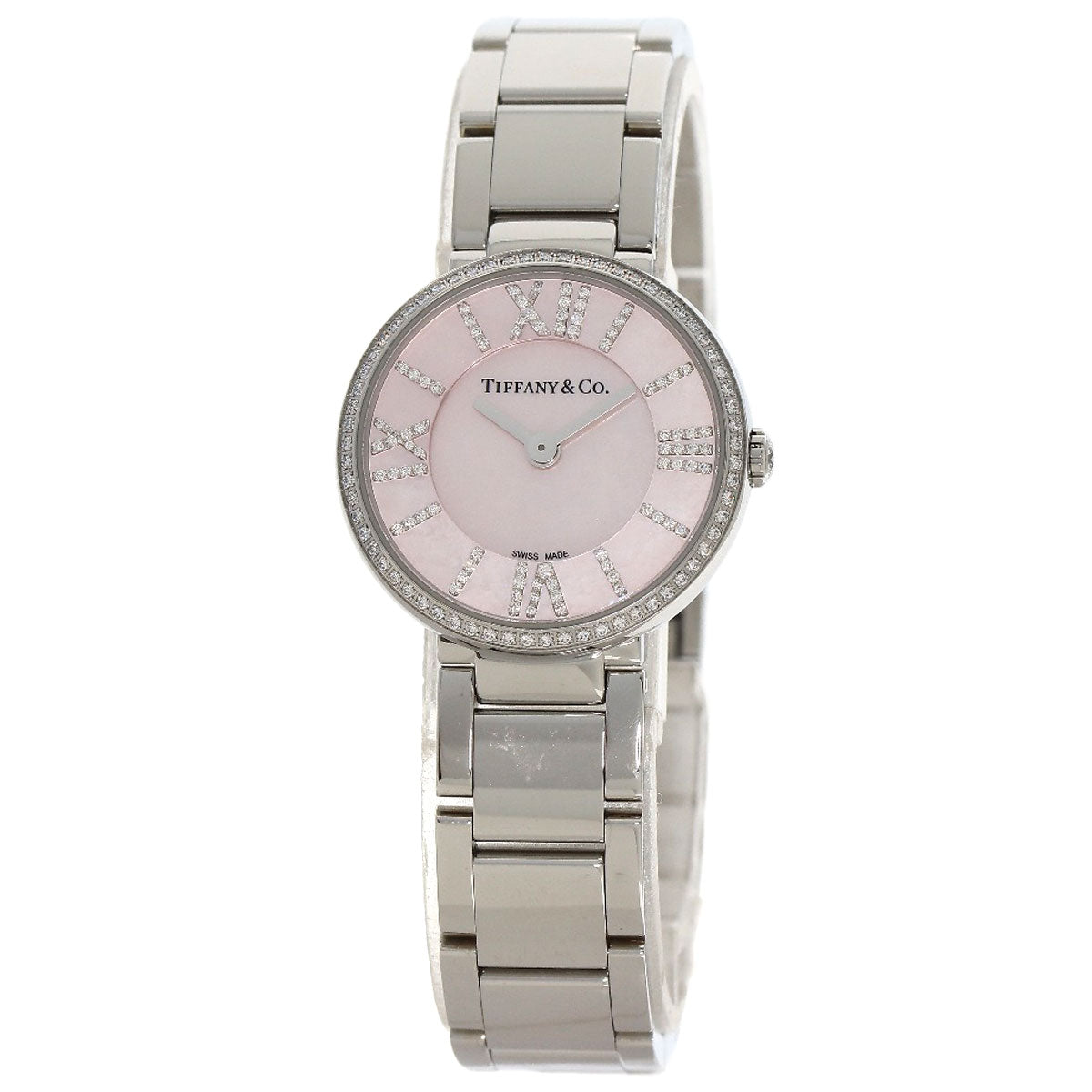TIFFANY&Co. Atlas 2 Hand Diamond Watches Stainless Steel/Stainless Steel Ladies
