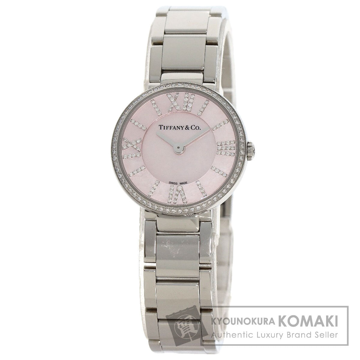 TIFFANY&Co. Atlas 2 Hand Diamond Watches Stainless Steel/Stainless Steel Ladies