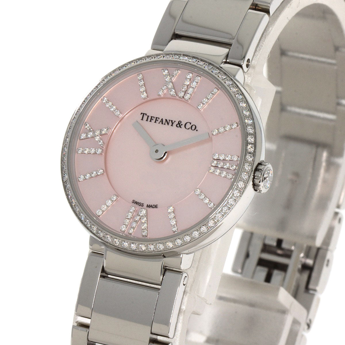 TIFFANY&Co. Atlas 2 Hand Diamond Watches  Stainless Steel/Stainless Steel Ladies