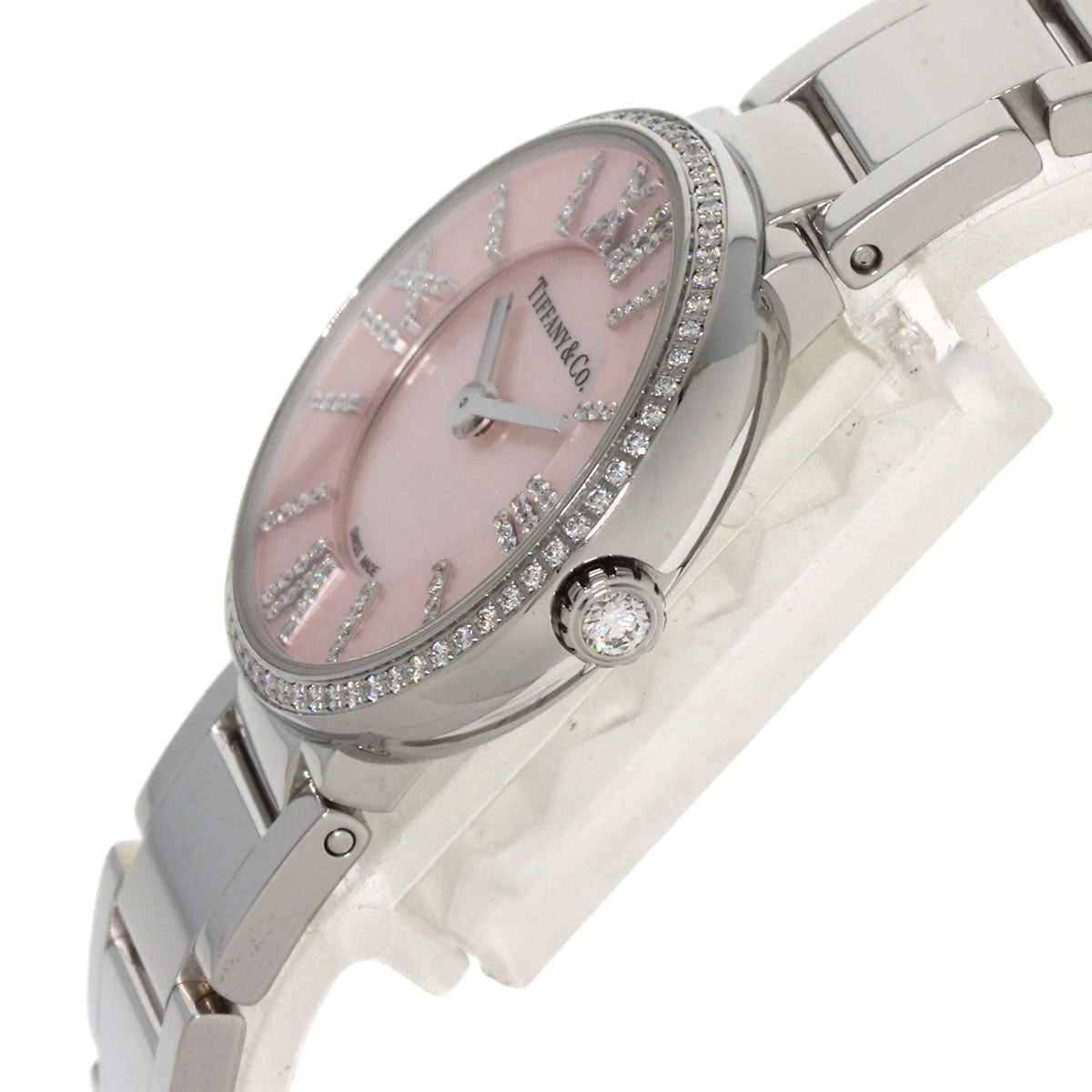 TIFFANY&Co. Atlas 2 Hand Diamond Watches Stainless Steel/Stainless Steel Ladies