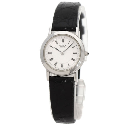 SEIKO CREDOR Watches 4J80-0A10 Platinum PT950/Leather Ladies